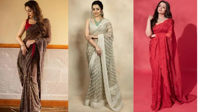 tamil-actress-trisha-krishnans-5-elegant-saree-looks-for-your-next-wedding-invite